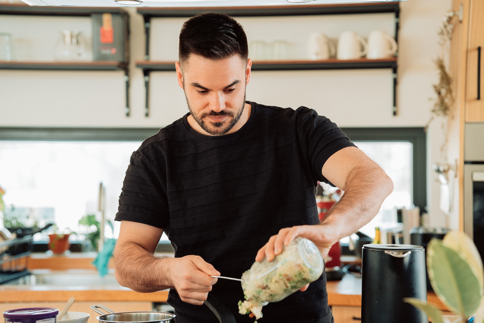 man cooking